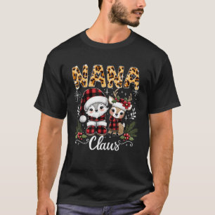 Camiseta Xadrez Nana Claus Avó Leopard Buffalo