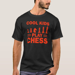 Camiseta Xadrez Para Meninos Meninas Crianças Jogadoras De