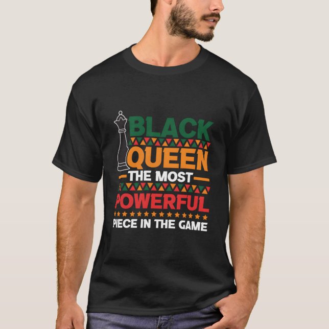 Camiseta Xadrez Rainha mais poderoso, xadrez-mate Chessmen (Frente)