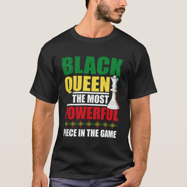 Camiseta Xadrez Rainha mais poderoso, xadrez-mate Chessmen (Frente)