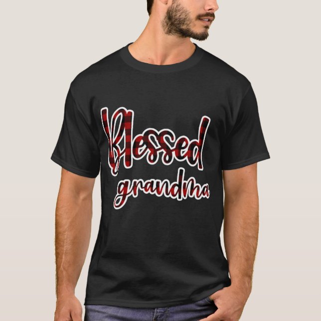 Camiseta Xadrez Red E Black Buffalo Abençoada Avó Matchi (Frente)