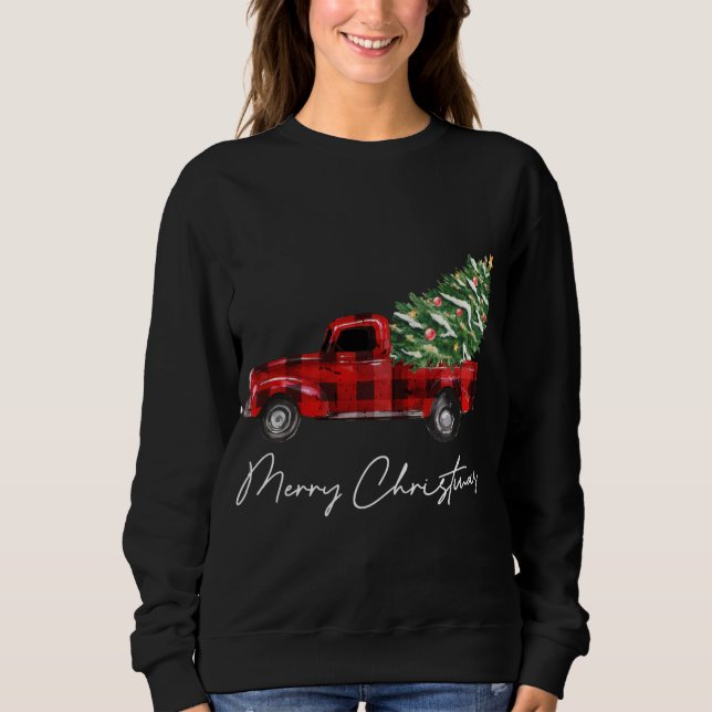 Camiseta Xadrez Red Truck Natal Feliz Natal Xmas Tre (Frente)