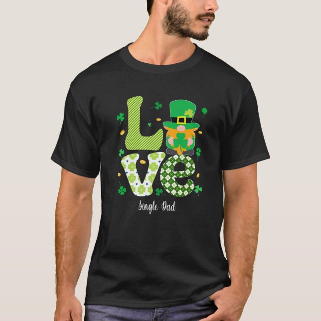 Camiseta Xadrez Retro Shamrock Love Solteiro Pai Shamrock R (Frente)