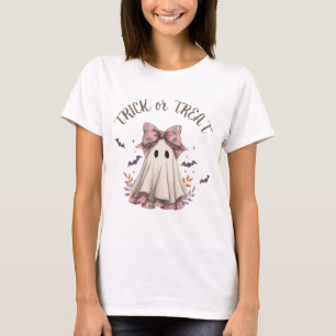 Camiseta Xadrez rosa, Arco, Ghost Girl no Halloween