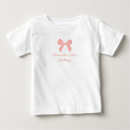 Camiseta Xadrez Rosa Laço Rosa Aniversário