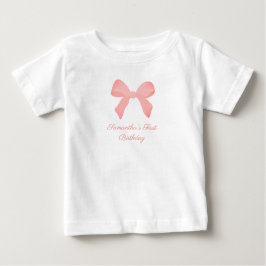 Camiseta Xadrez Rosa Laço Rosa Aniversário