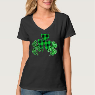 Camiseta Xadrez Shamrock Leopard Camouflage Rua engraçada P