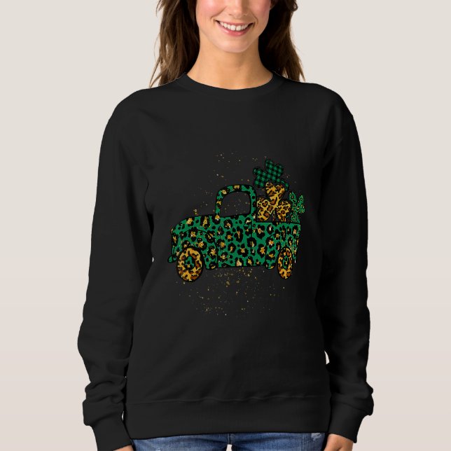 Camiseta Xadrez Verde do Búfalo Leopard Shamrock, Rua de ca (Frente)
