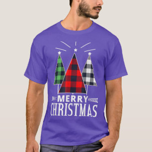 Camiseta Xadrez Verde Vermelha Papais noeis de Natal Árvore