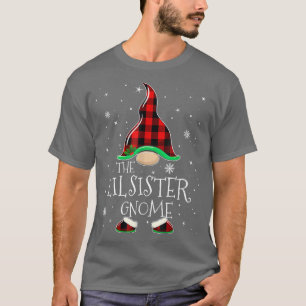 Camiseta Xadrez Vermelha A Irmã Lil Gnomo Natal Pa