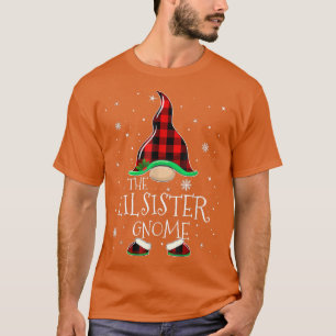 Camiseta Xadrez Vermelha A Irmã Lil Gnomo Natal Pa