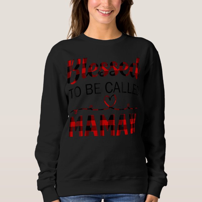 Camiseta Xadrez Vermelha, Abençoada, Chamada Mamaw (Frente)