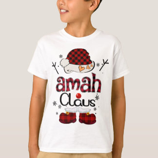 Camiseta Xadrez Vermelha Amah Claus - Presente Vovó