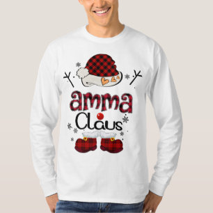 Camiseta Xadrez Vermelha Amma Claus - Presente Vovó