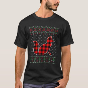 Camiseta Xadrez Vermelha Animais de avestruz de Natal Feio