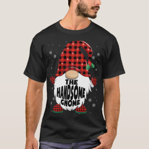 Camiseta Xadrez Vermelha Bonita Gnomo Natal