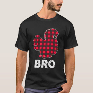 Camiseta Xadrez Vermelha Bro Esquilo Família de Natal Corre
