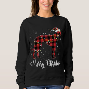Camiseta Xadrez Vermelha Buffalo Greyhound Feliz Natal Paja