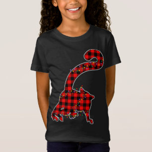 Camiseta Xadrez Vermelha Buffalo Lemur Xmas Light Matching