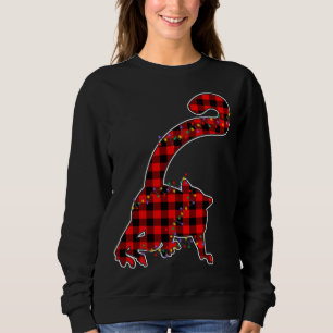 Camiseta Xadrez Vermelha Buffalo Lemur Xmas Light Matching