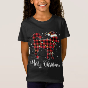 Camiseta Xadrez Vermelha Buffalo Siberian Husky Feliz Natal