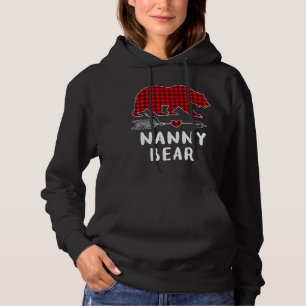 Camiseta Xadrez Vermelha da ama Nanny Bear da família do Na