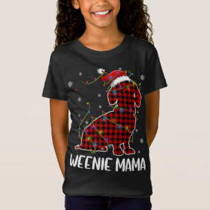 Camiseta Xadrez Vermelha Dachshund Mama Wiener Pijamas de N