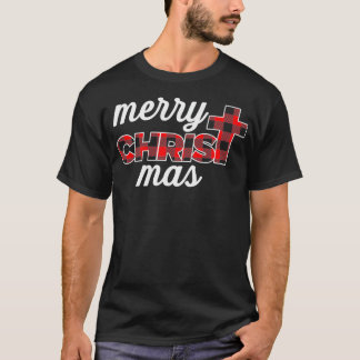 Camiseta Xadrez Vermelha de Buffalo Vermelho Feliz Natal Ma