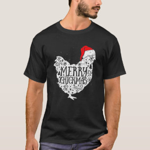 Camiseta Xadrez Vermelha de Natal feliz Pajama Chicken Sant