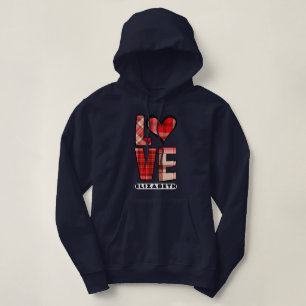 Camiseta Xadrez Vermelha Elegante Amor e Coração Vibes Mari