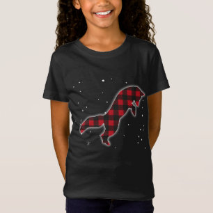 Camiseta Xadrez Vermelha Engraçada Fox Fam de Natal