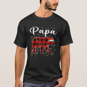 Camiseta Xadrez Vermelha Engraçada Noite Papá Urso Natal 