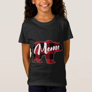 Camiseta Xadrez Vermelha Engraçada, Urso Buffalo, Roupa, Me