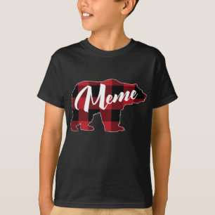 Camiseta Xadrez Vermelha Engraçada, Urso Buffalo, Roupa, Me