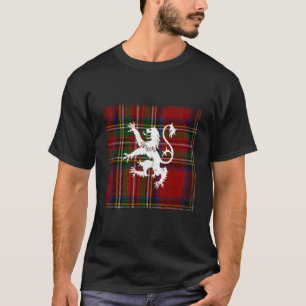 Camiseta Xadrez Vermelha Escocesa Escócia Leão Royal Stew