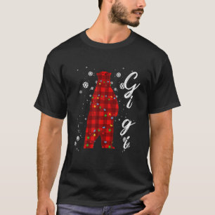 Camiseta Xadrez Vermelha Gigi Bear Correspondente Família P