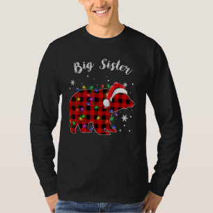 Camiseta Xadrez Vermelha Grande Irmã Urso Buffalo Família P