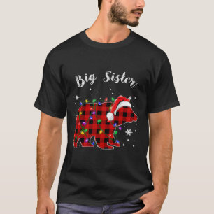 Camiseta Xadrez Vermelha Grande Irmã Urso Buffalo Família P