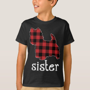 Camiseta Xadrez Vermelha Irmã Westie Pai de Natal Correspon