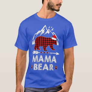 Camiseta Xadrez Vermelha Mama Ursa Natal Pajama Matando Fam