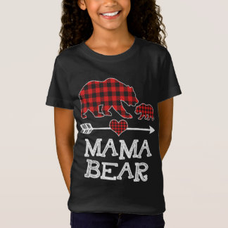 Camiseta Xadrez Vermelha Mama Urso Um Cubo Correspondendo B