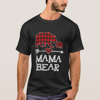 Camiseta Xadrez Vermelha Mama Urso Um Cubo Correspondendo B