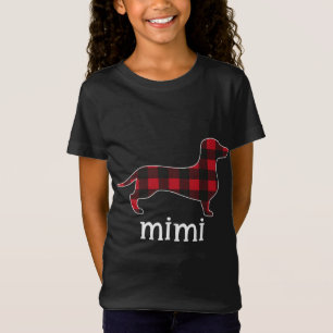 Camiseta Xadrez Vermelha Mimi Dachshund Feliz Natal Dachshu
