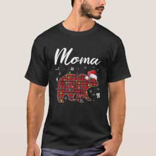 Camiseta Xadrez Vermelha Moma Urso Correspondendo Buffalo P