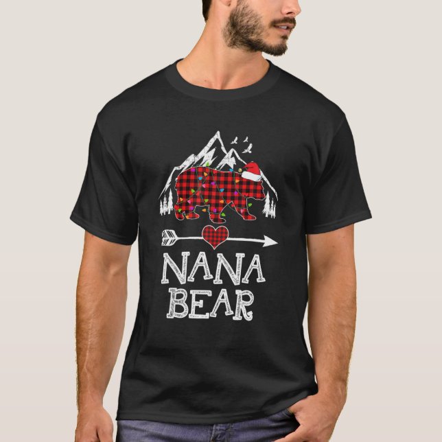 Camiseta Xadrez Vermelha Nana Bear Buffalo Matando Família  (Frente)