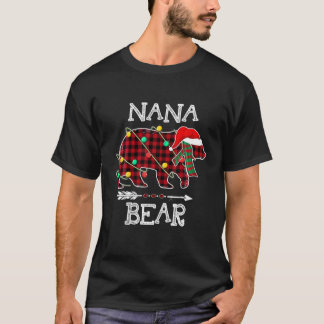 Camiseta Xadrez Vermelha Nana Bear Correspondendo à Família
