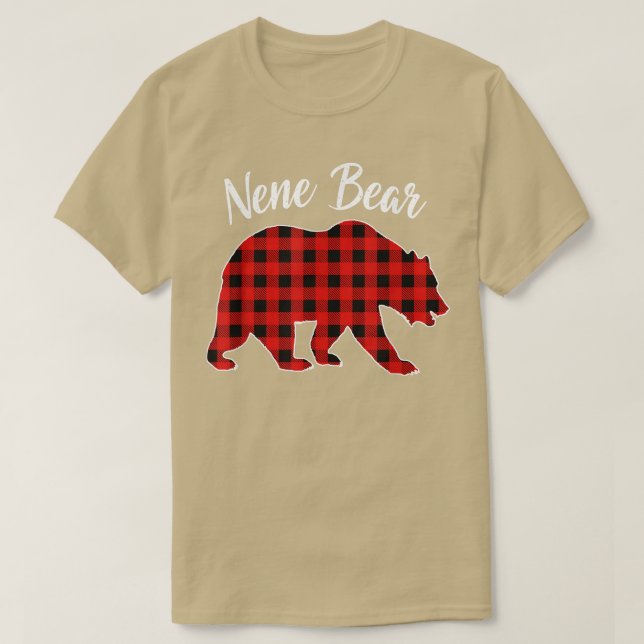 Camiseta Xadrez Vermelha Nene Bear Correspondente à Família (Frente do Design)