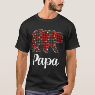 Camiseta Xadrez Vermelha Noite Luz Papa Urso Natal Pajama