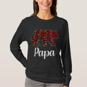 Camiseta Xadrez Vermelha Noite Luz Papa Urso Natal Pajama