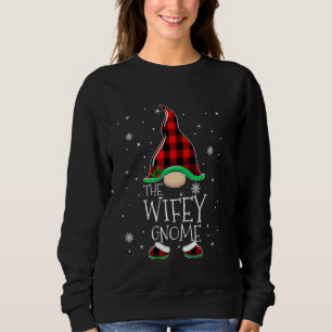 Camiseta Xadrez Vermelha O Natal Da Família Wifey Gnomy Fun